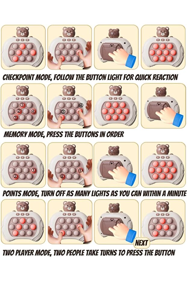 SGT-Pop Push It Game Controller - Light-Up Pop Bubble Fidget Toy - 4