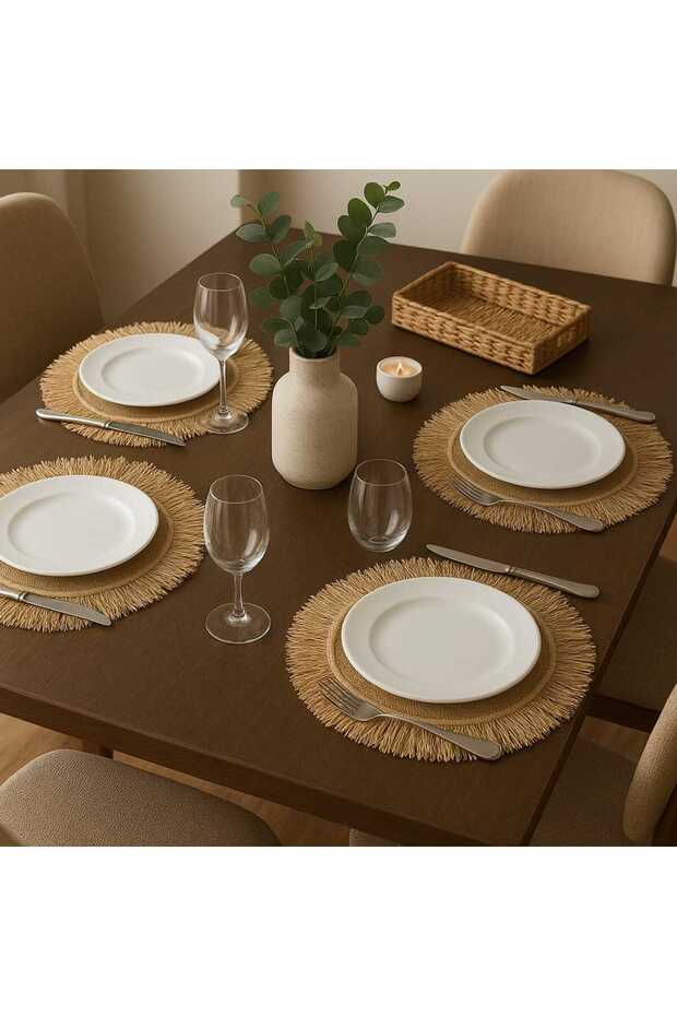 سجادة مصنوعة يدويًا من قماش الجوت والرافيا - 1