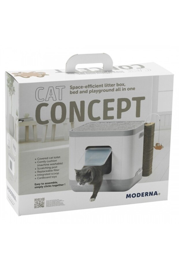 مفهوم القط مع وسادة وخدش - C802 (رمادي) - 2