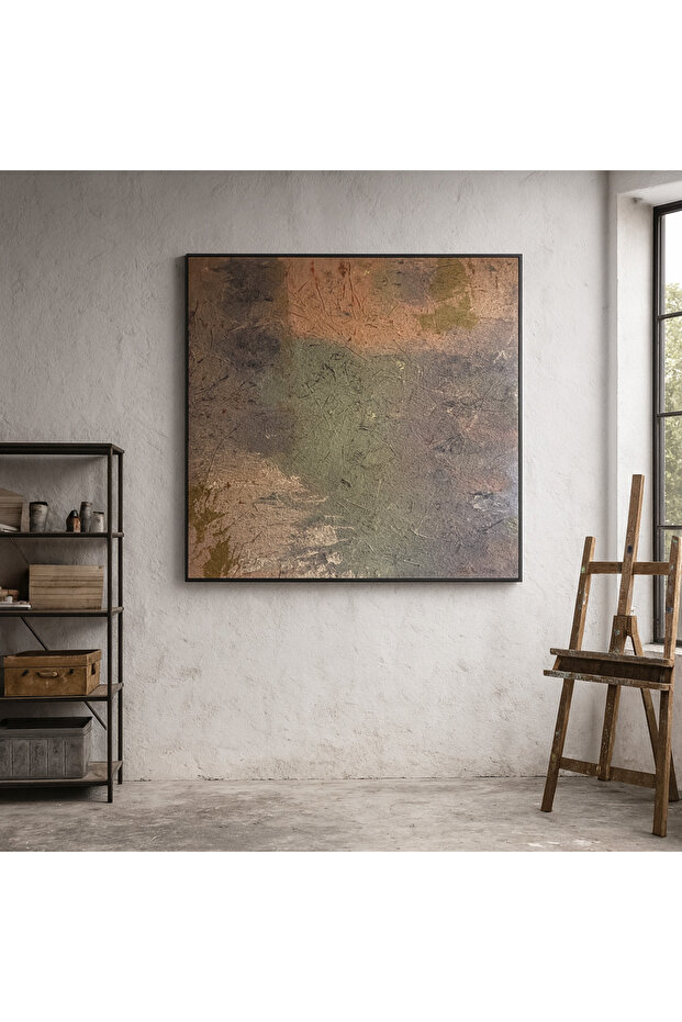 Precision Shadows | Abstract Canvas Art %100 El Yapımı Hediyelik Dekoratif Kanvas Tablo 100*100 - 1