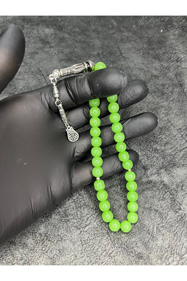 Green Glass Beads Natural Stone Misinali Prayer Beads