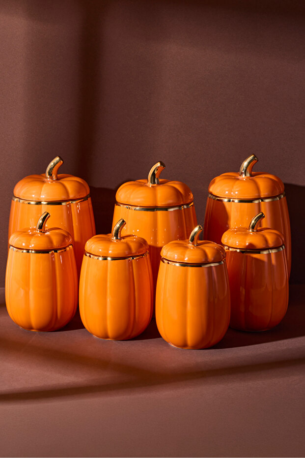 Balkabak 7-Piece Porcelain Spice Set 8.5X13X11X18 cm