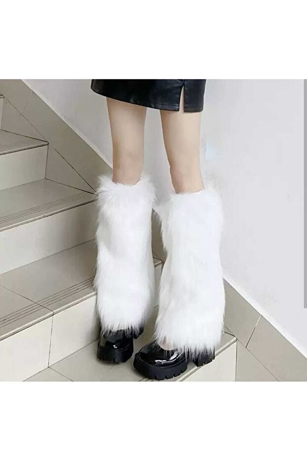 Women's Plush Leg Warmers, 50 cm Long