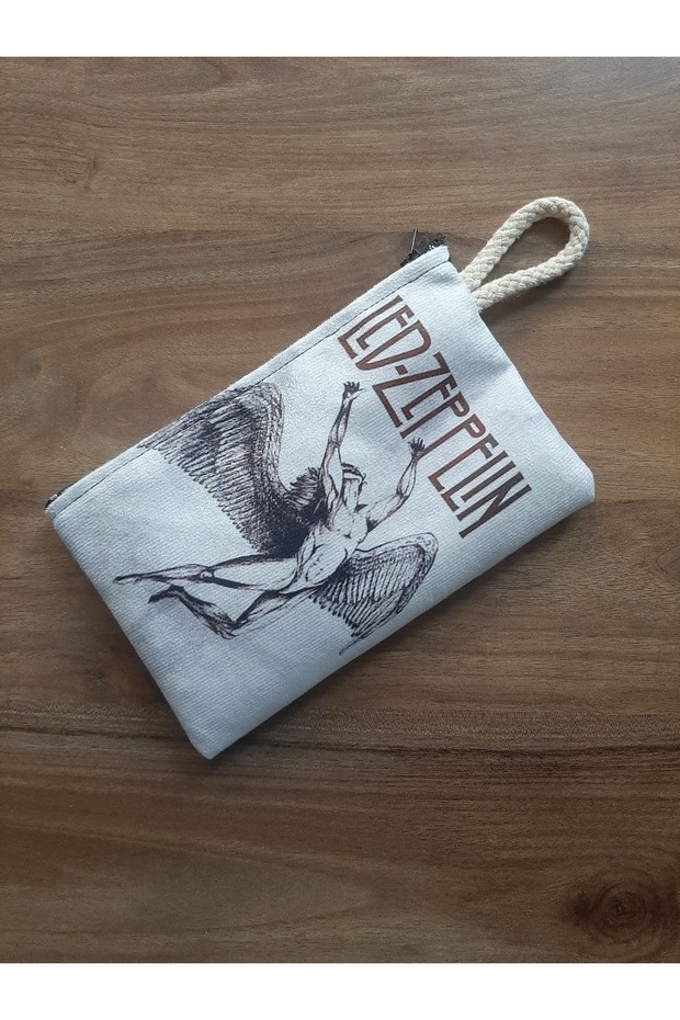 Owl Bag Led Zeppelin Patterned Design Wallet Pen Holder Bag Organizer