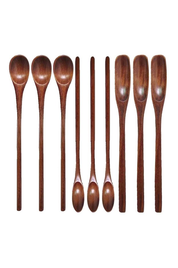 Wooden Spoons Coffee Spoons Teaspoons Handmade Wood Tasting Spoon Iced Tea Spoons Mini Stirring Spoon Espresso Mixing Spoon Teaspoon Dessert Honey Spoons Table Spoon