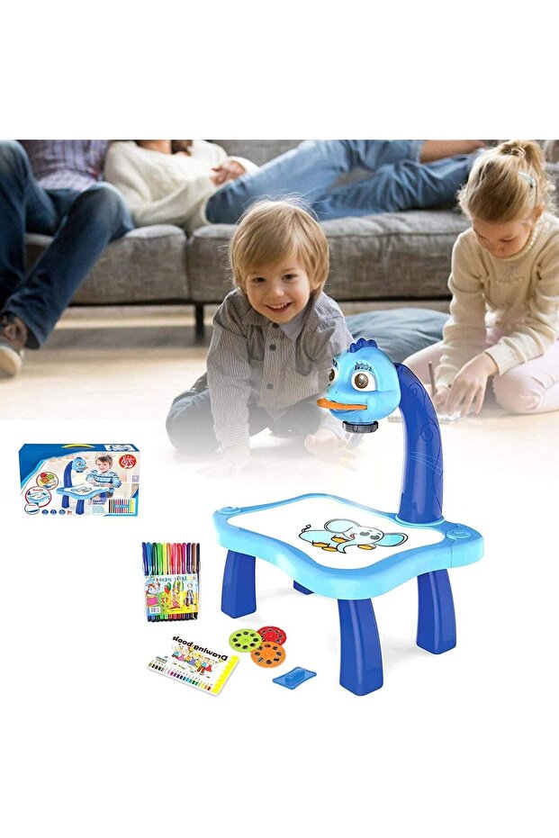 Kids Projection Drawing Toy Set with Smart Projector (Blue)