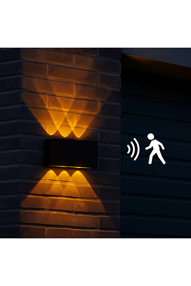 Vento Triple Light Patterned Sensor Wall Sconce – Ap-2906 R {Amber}