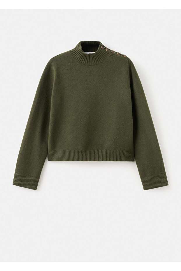 Perkins yaka düğmeli kazak - 3