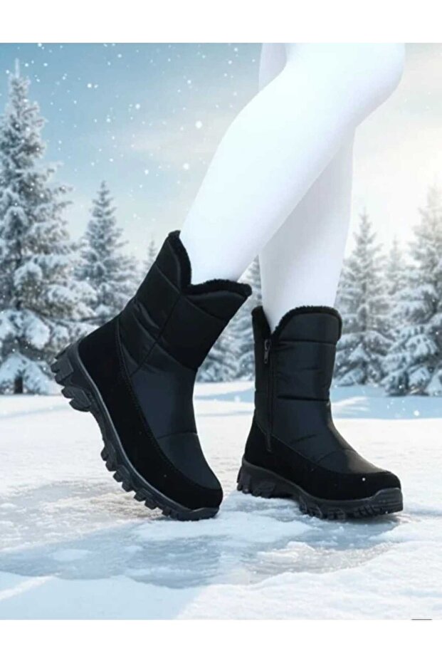 DURABLE NON-SLIP SOLE WATERPROOF ORTHOPEDIC STRETCHY ZIPPERED WOMEN'S EVERYDAY SNOW BOOTS