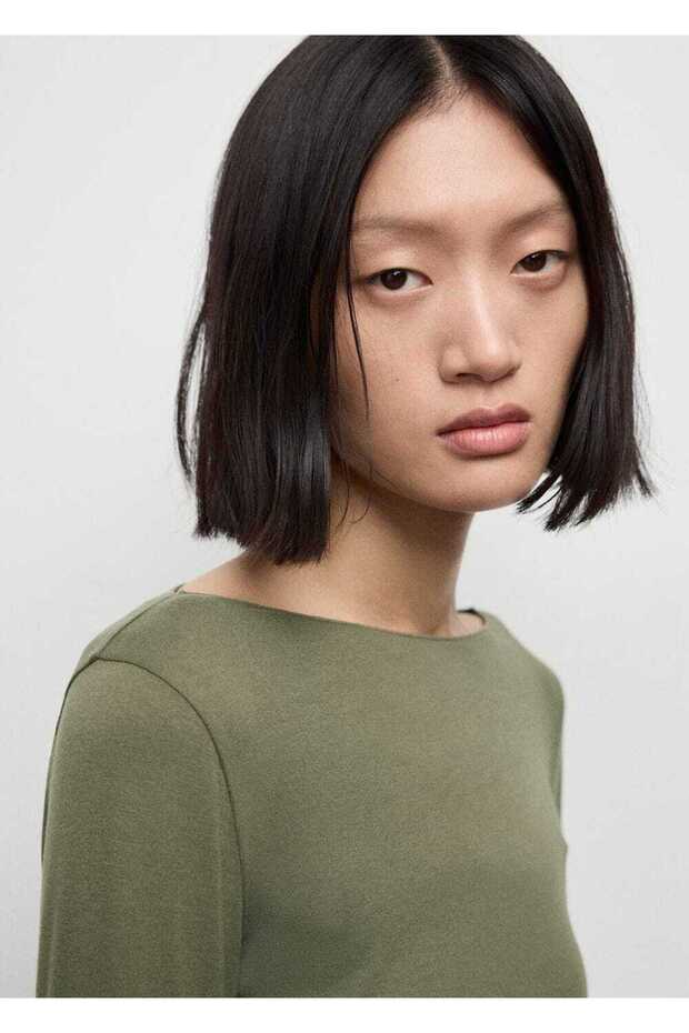 Kayık yaka tişört - 5