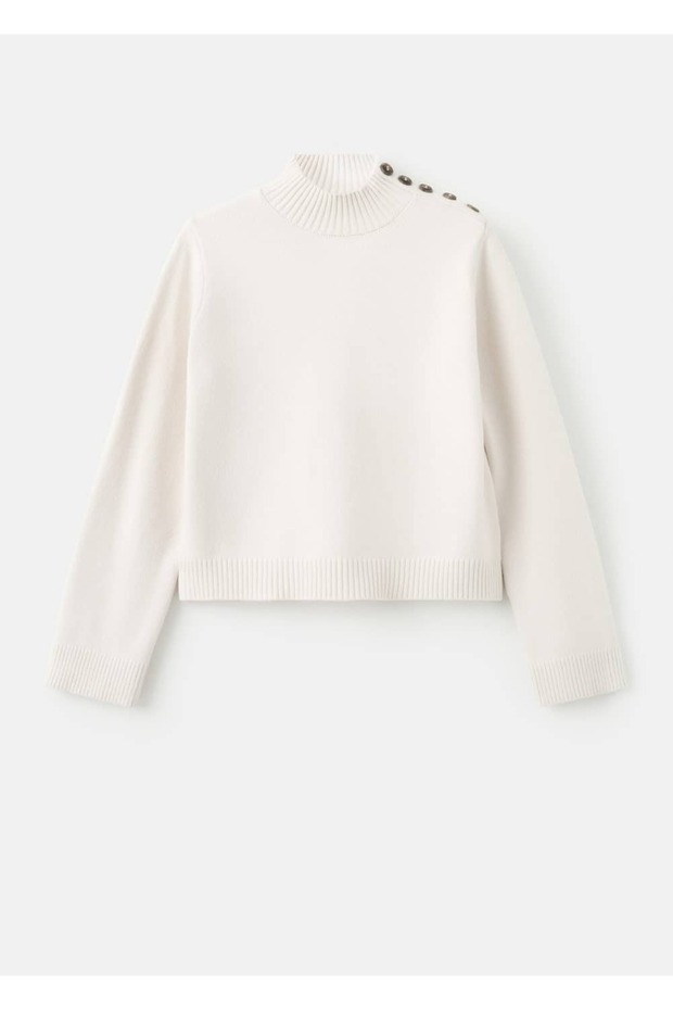 Perkins yaka düğmeli kazak - 3