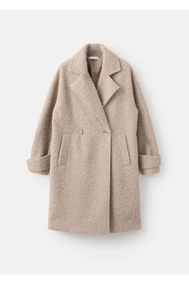 Yakalı buklet palto - 3