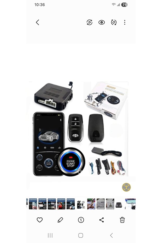 Car Security System with Smartphone Control, Remote Engine Start, Push Button Start, Bluetooth - 1