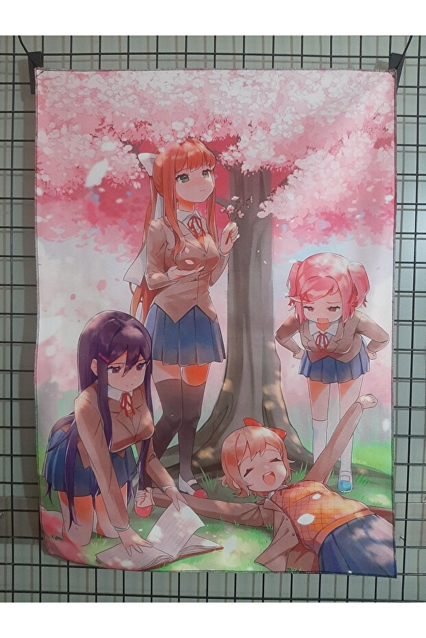 Owl Bag Doki Doki Literature Club Tree Landscape Patterned Design Wall Tapestry