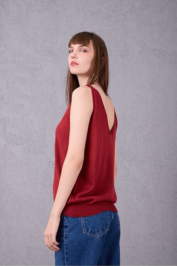 Kadın Merserize Regular Askılı Atlet Bluz - 3