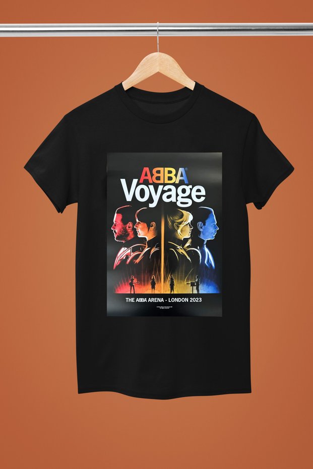 Abba Printed Cotton Short Sleeve Regular Fit Rock T-Shirt