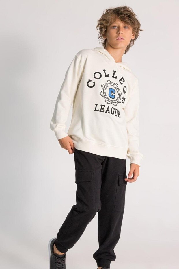 Mojo boy child 9-14 years Hooded sweatshirt 4060 cream