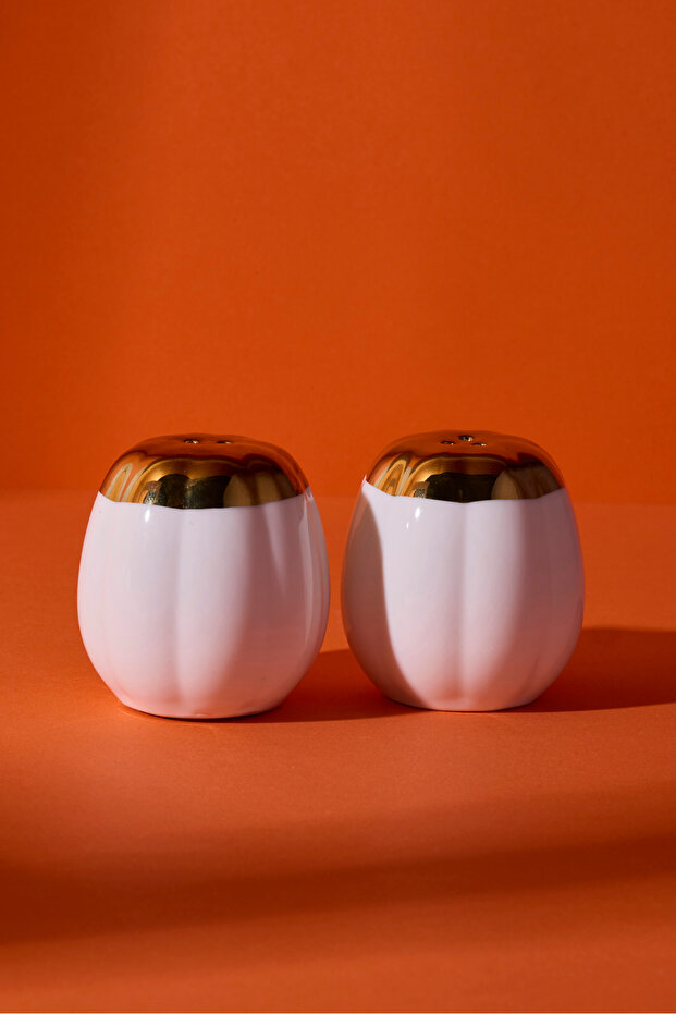 Pumpkin Porcelain 2-Piece Salt and Pepper Shaker Set