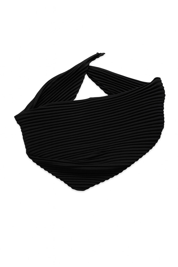 Black Pleated Women's Scarf