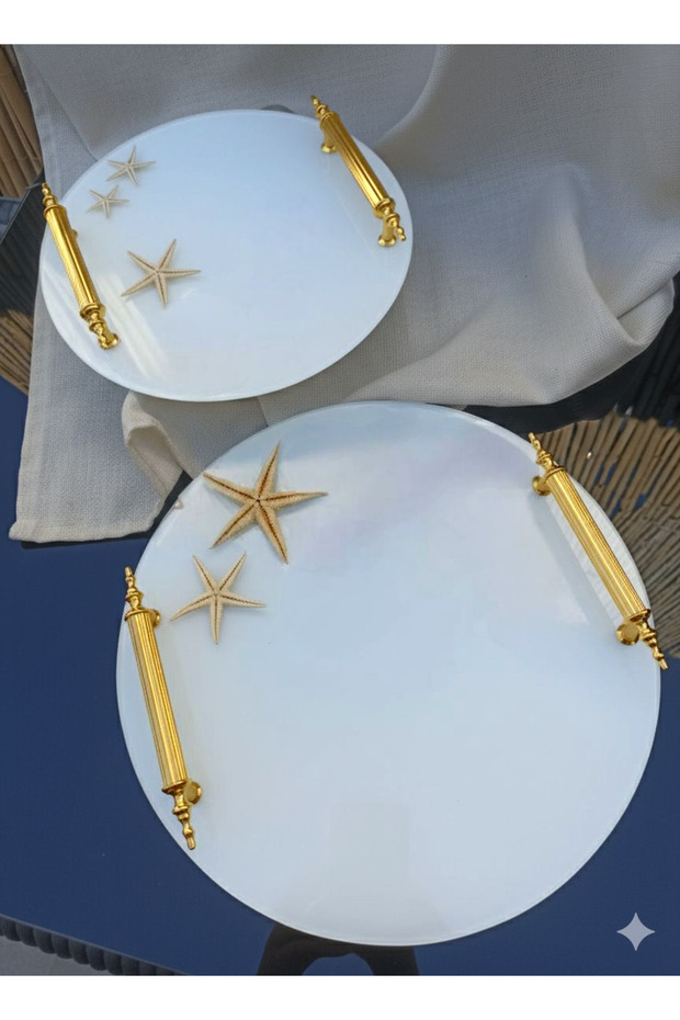 Bayz Cam Gold Handle Double Tray Set for Proposal, Promise & Engagement – 25 cm & 30 cm Diameter