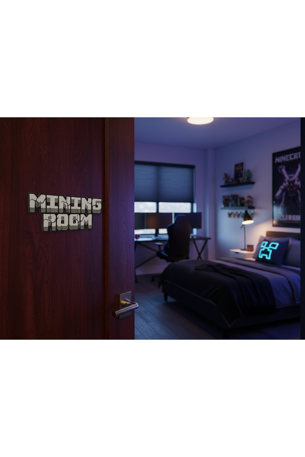 Minecraft Mining Room Kapı Süsü Dekor - 3