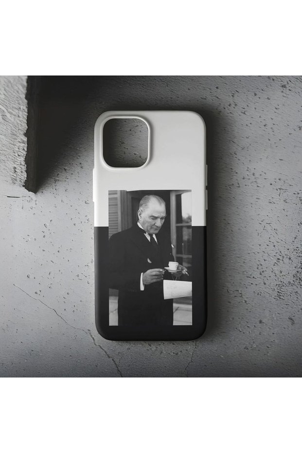 Premium Quality Launch Phone Case with Velvet Interior and Ataturk Pattern, Compatible with iPhone 13/14