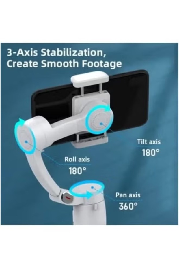 M1 Phone Stabilizer (Gimbal): 3-axis, AI smart tracking, foldable, ideal for vlogging and live streaming. - 4