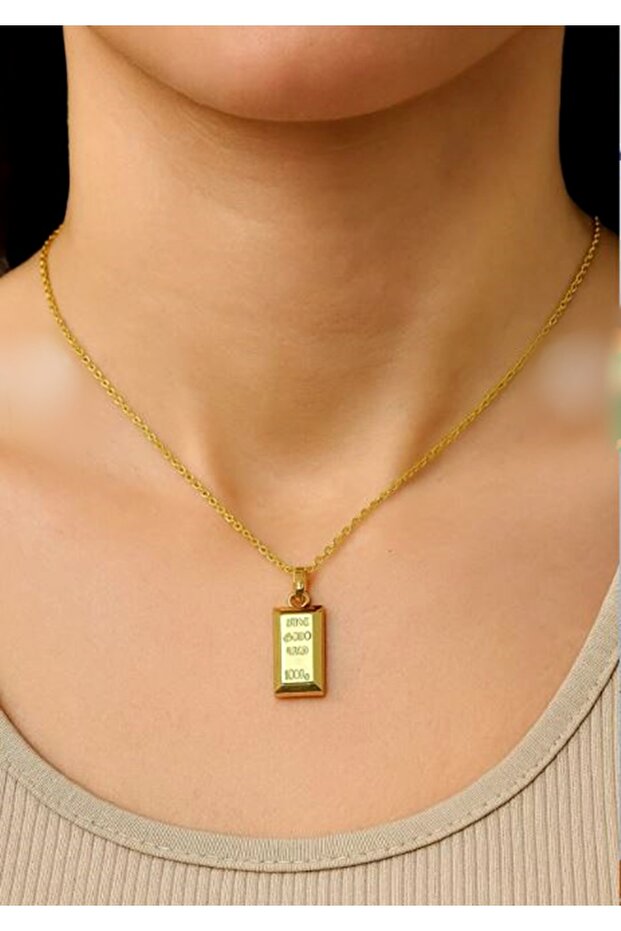 Gold Külçe Kolye - 1