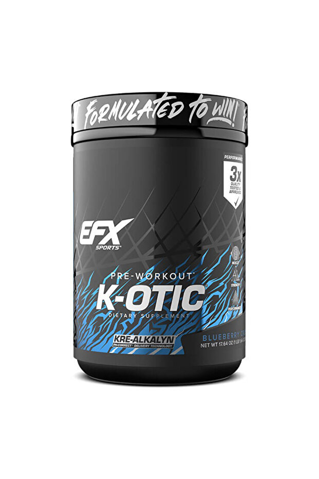 Pre-workout K-Otic, Blueberry, 500 Gm, Energy Boost & Stamina, Muscle Fullness & Pumps