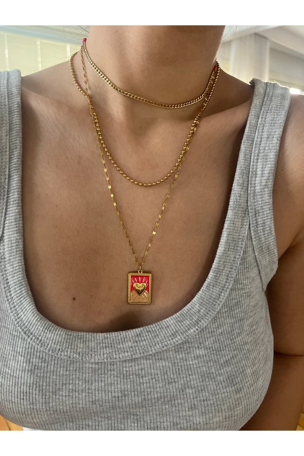 Steel Plate Heart Necklace