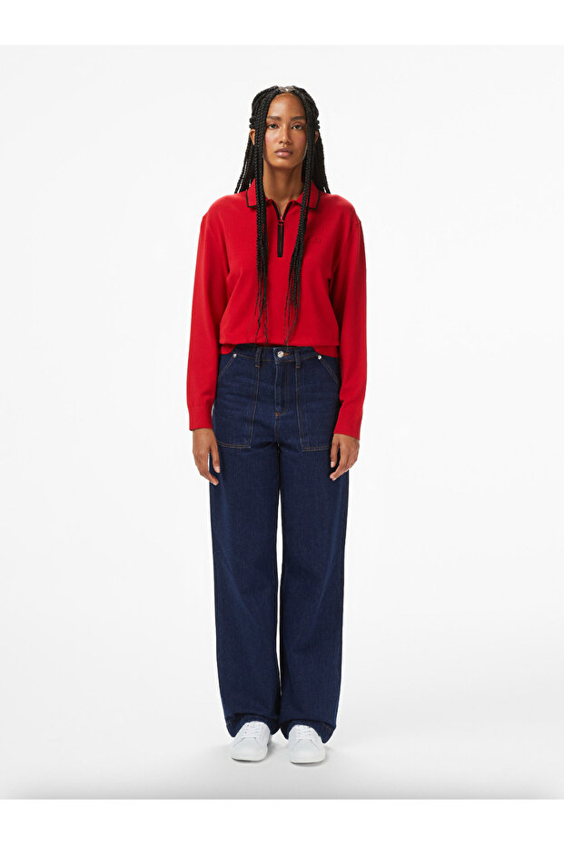 Cable Knit Polo Collar Sweater - 4