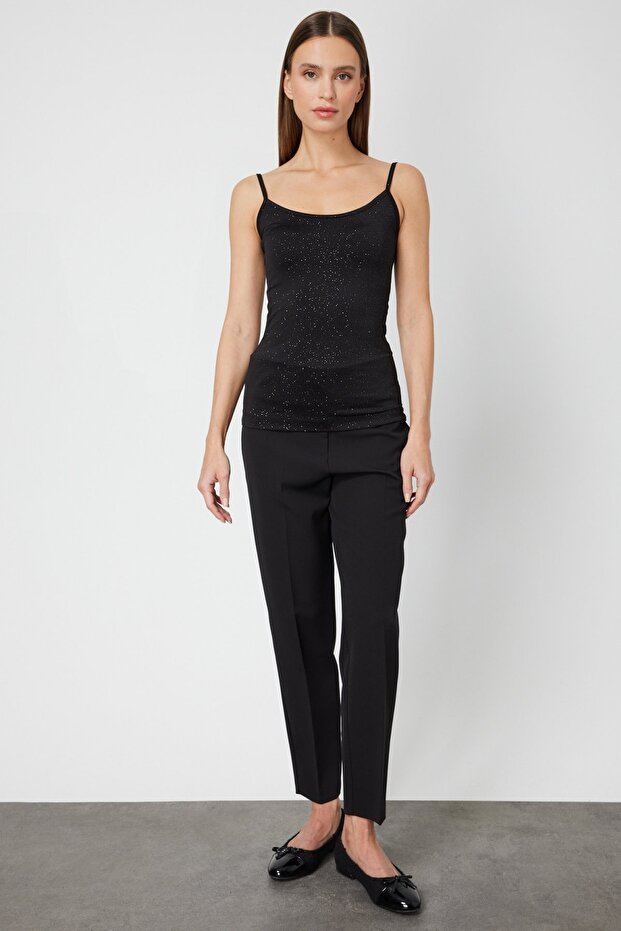 Simli Kumaş Askılı Bluz - 3