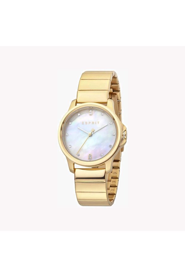 Women's Gold Stainless Steel Watch, White Dial | Es1l168m0025