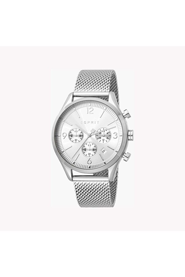 Men's Silver Stainless Steel Watch, Silver Dial | Es1g210m0055