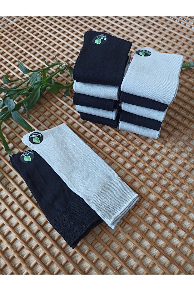 Bamboo Burun Stitch-Free Stretch Fabric 12-Pack Transitional Men's Socks