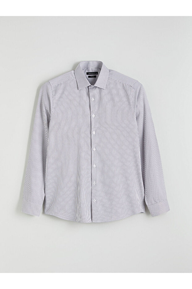Slim Fit Long Sleeve Striped Men's Shirt