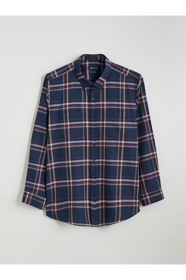 Men's Regular Fit Plaid Long-Sleeve Shirt