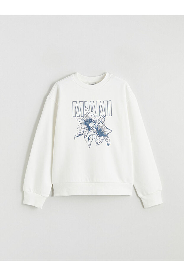 Lcw Kidsmiami Printed Girls' Thick Sweatshirt