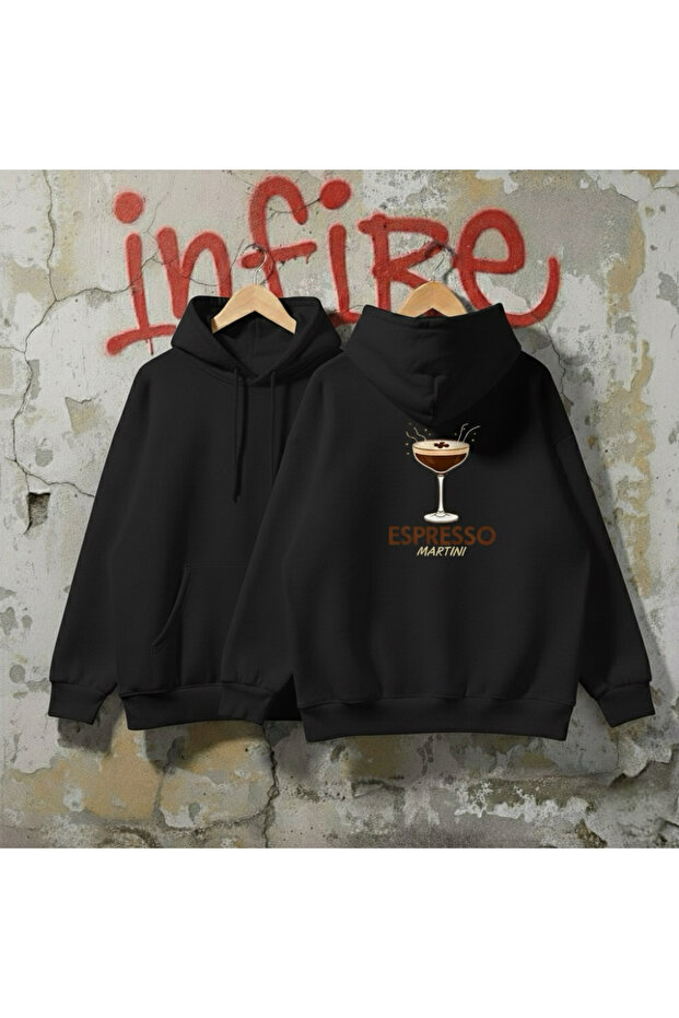 Unisex Oversized Espresso Printed Hoodie