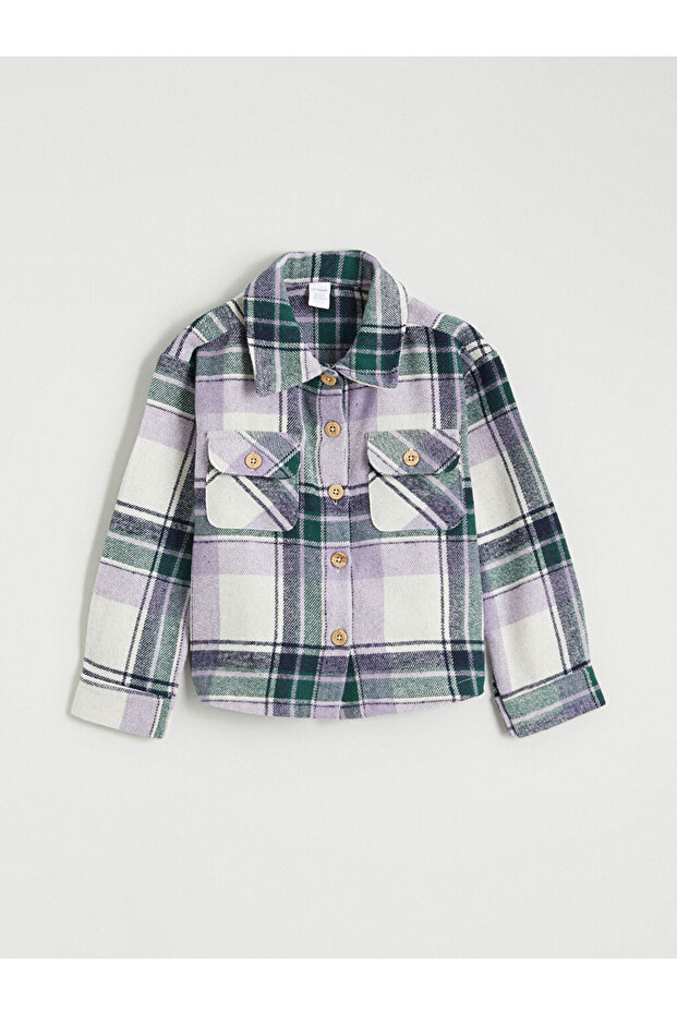 Purple plaid girl's shirt
