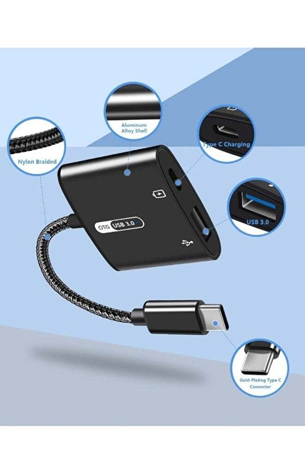 USB-C OTG Adapter with Power 60W PD, 2-in-1 USB-C to USB, Compatible with iPad Pro, Galaxy S23, Pixe - 2