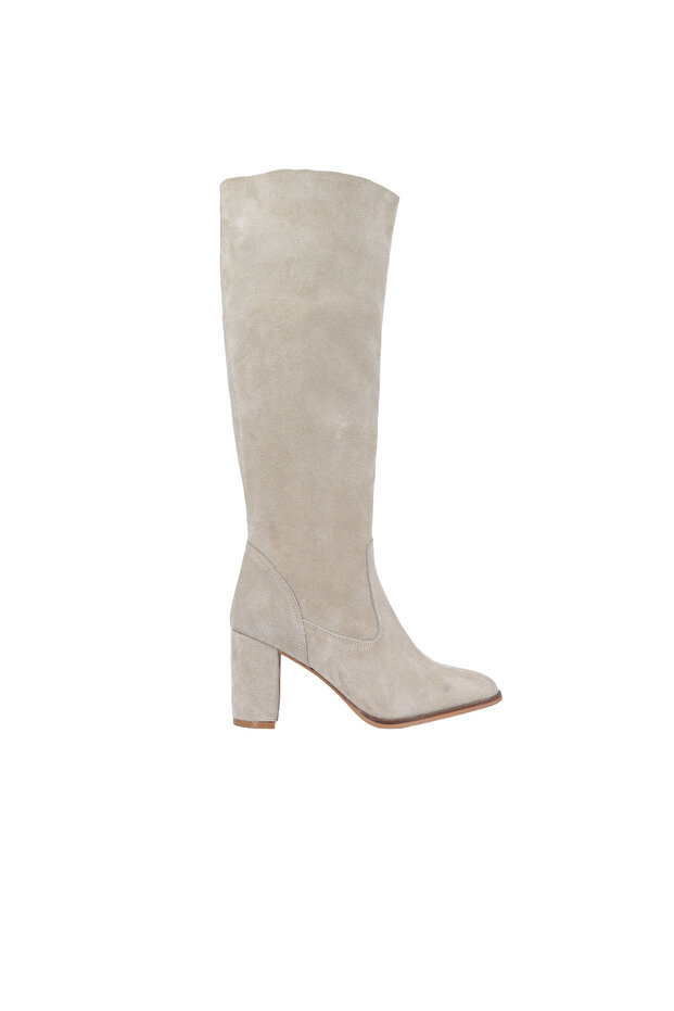 26081S Genuine Suede Leather Women's Heeled Boots