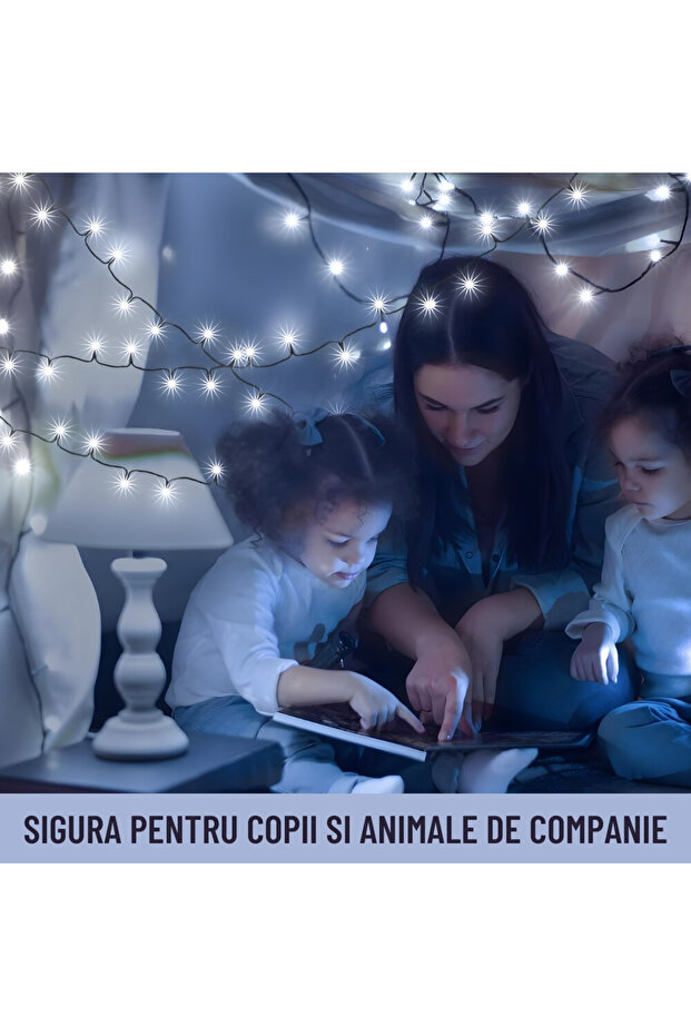 Set of 4 Linear Roll Lights, 100 m Each, 8 Light Modes, Cool White, IP44, 220V - 4