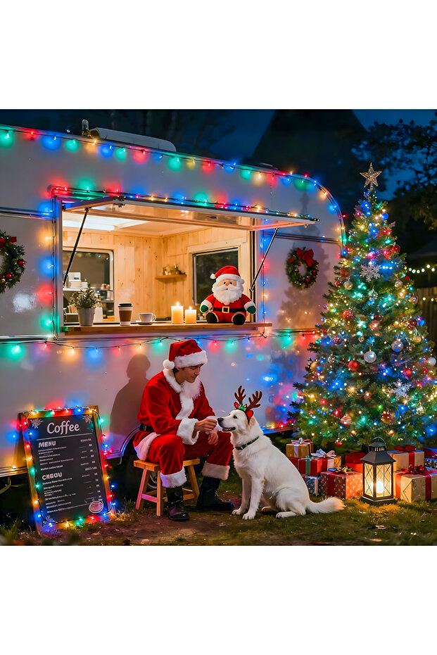 ® Set of 4 Linear LED Light Strings, 100 m Each, 8 Modes, IP44, Multicolor, 220V - 7