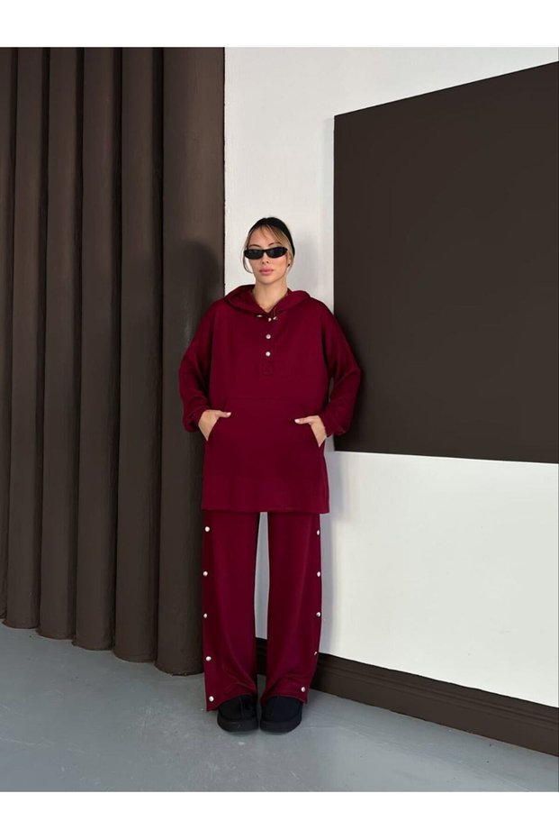 Women's Modal Fabric Premium Quality Snap Button Detail Pocket Suit