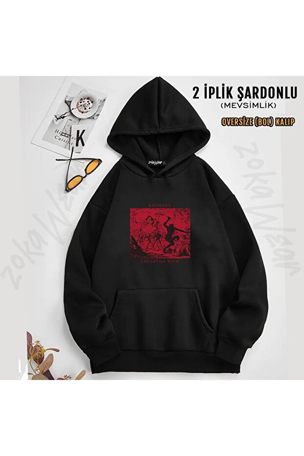 Unisex Bauhaus Lagartija Nick Goth Gothic Bela Lugosi's Dead2 Printed Hooded Sweatshirt (2 Thread)