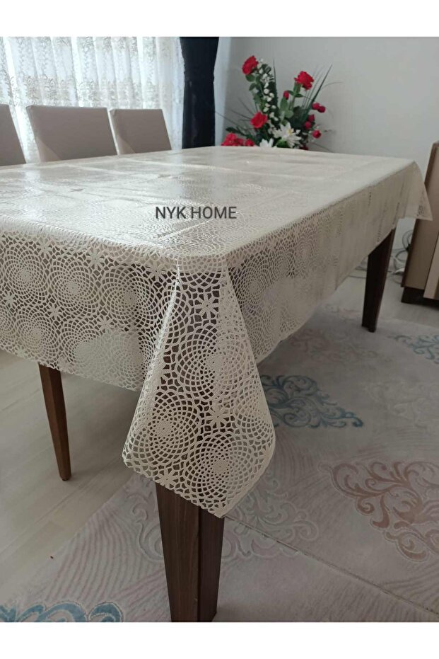 Burlap PVC Transparent Coated Luxury Oilcloth Tablecloth