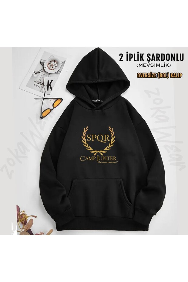 سويت شيرت بقلنسوة للجنسين من Spqr Design مطبوع (خيطين)