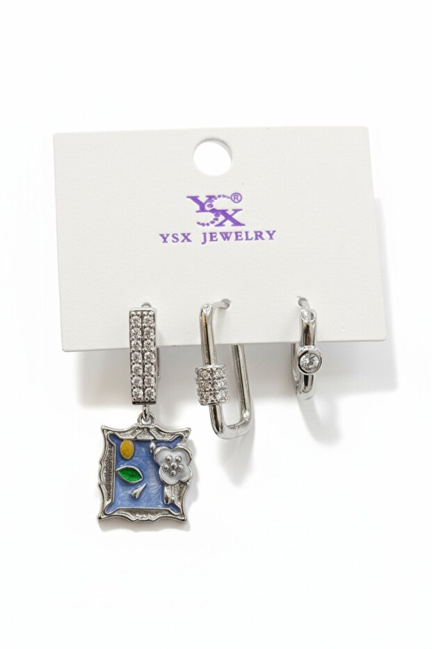 Modern 3-Piece Art Earring Set