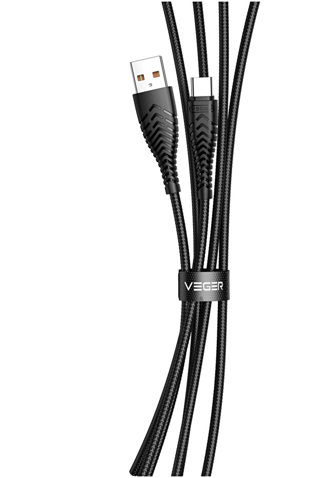 Data cable Veger V104, Type-C, 2.4A, Black - 3